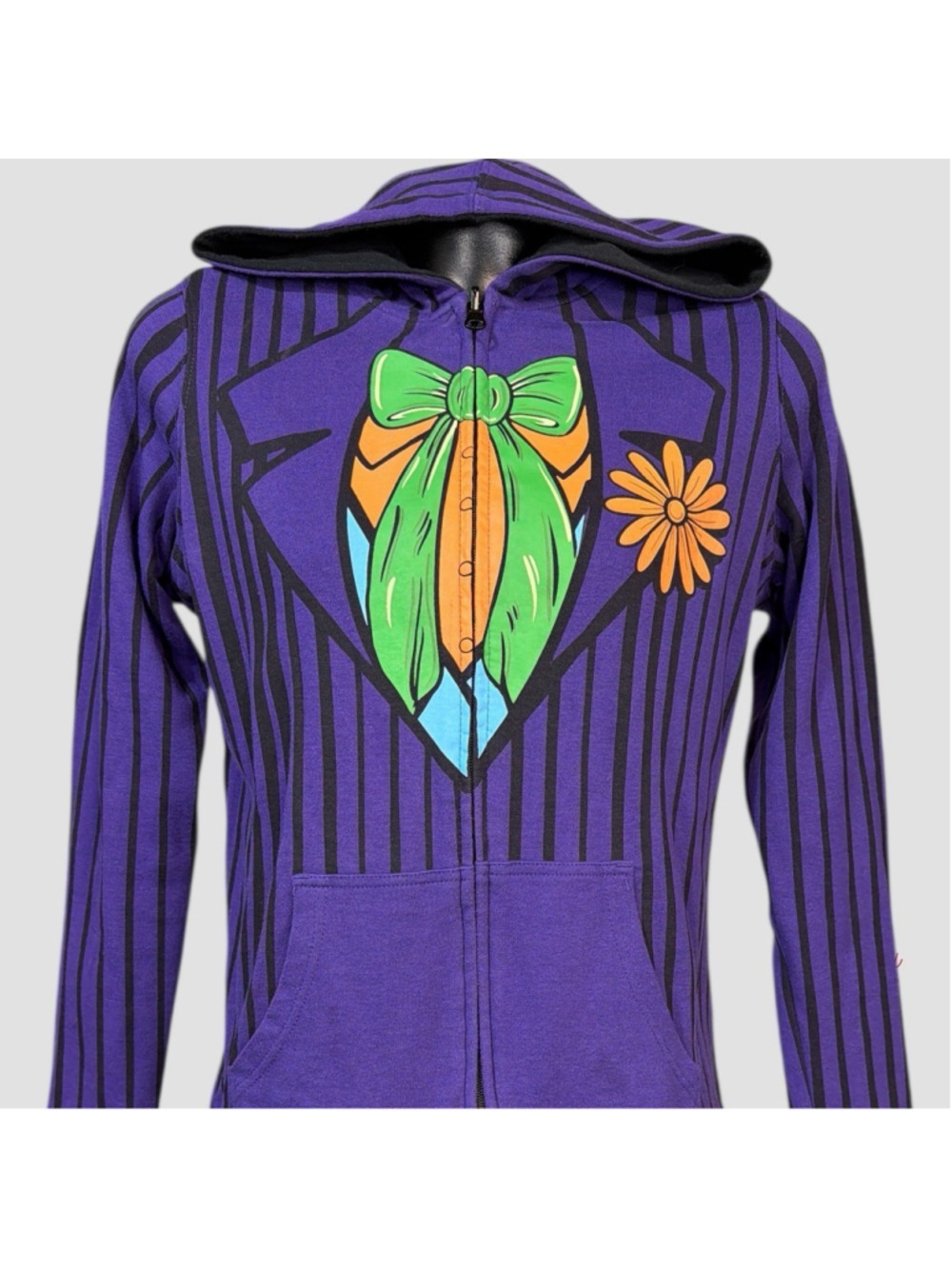 DC Comics Batman Harley Quinn Joker Cosplay Zip Reversible Hoodie Large Unisex - Picture 4 of 12